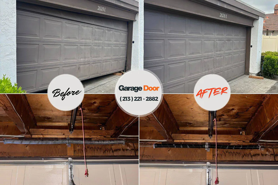 Before and after: garage door repair West Dennis, MA